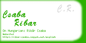 csaba ribar business card